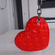 Tufted-Heart-Keychain5.png Porte-clés coeur touffu - breloque décorative imprimable en 3D (modèle réduit)