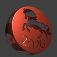 2.png New Year 3D Ornament “2026” with Horse Imprint. “2026 — the year of strength and freedom”