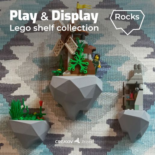 lego shelves - Rock collection 3D model