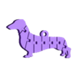 Flexi Dachshund Key.stl Flexi Dachshund Sausage Wiener Dog Keyring Fidget Display Frenchie Silhouette Articulated