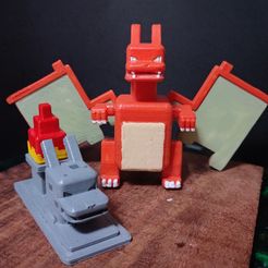 IMG_20221206_234022.jpg OBJ file Pokemon Quest Charizard and Charizard stone seat・3D print model to download, RexD