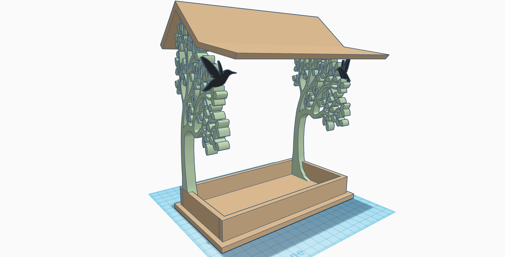 Copy-of-bird-feeder.png Fichier 3D Mangeoire pour maison d'oiseau - look rustique, silhouettes d'arbres et décoration d'oiseaux・Design imprimable en 3D à télécharger, Allexxe