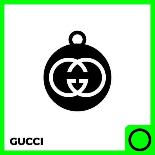 Gucci Keychain 3D Model – Luxury Logo Keyring