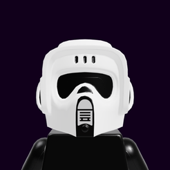 1.png Fichier STL Minifigure, Casque Coiffeuse SW Scout Trooper・Design imprimable en 3D à télécharger