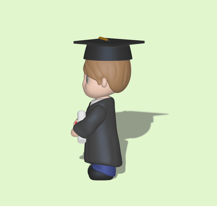 Graduate Boy3.PNG 3D file Graduate Boy - Graduation gift・3D printer design to download, Usagipan3DStudios
