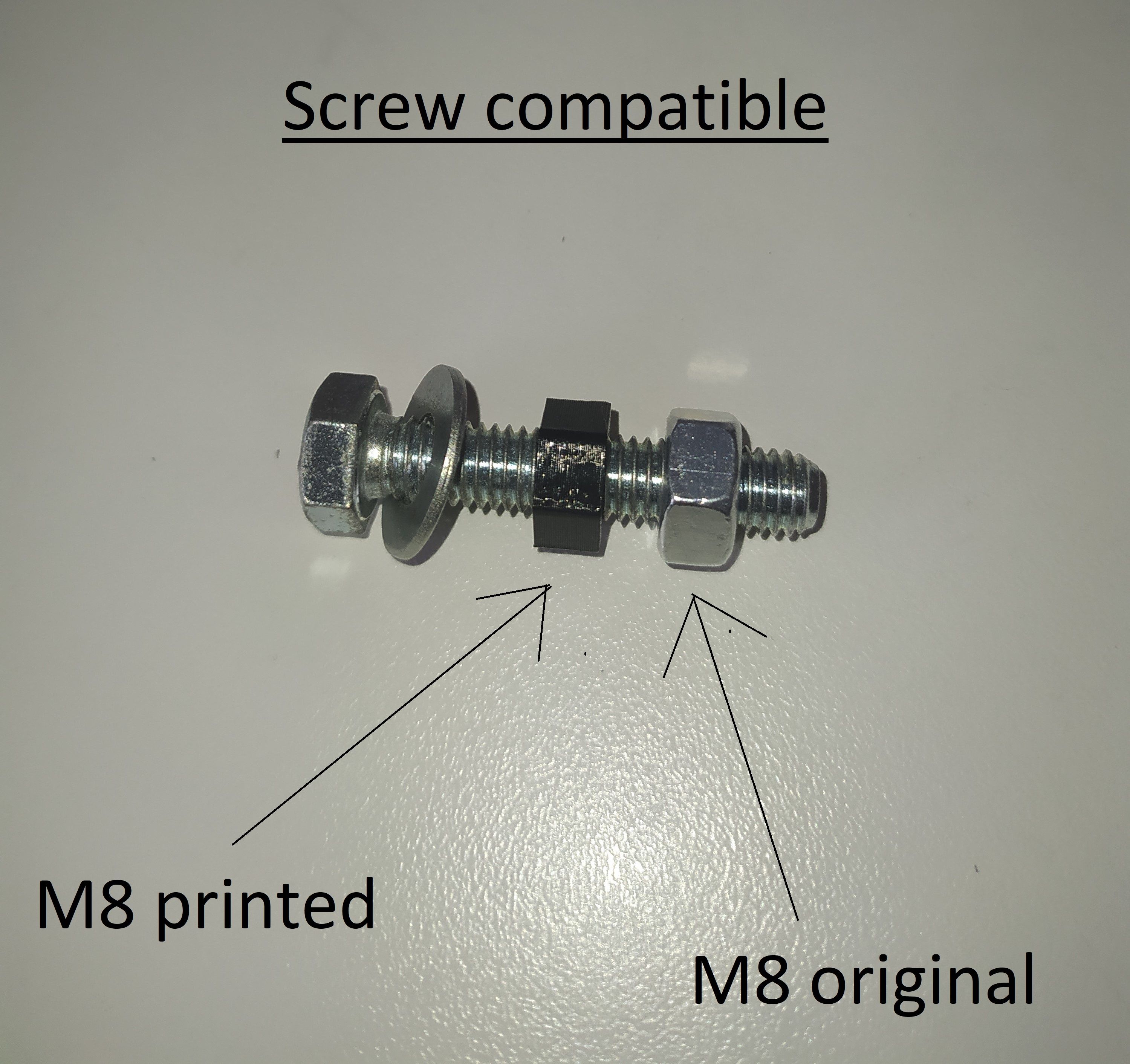 Screw compatible Mg printed M8g original Archivo STL Paquete de tuercas estándar・Objeto imprimible en 3D para descargar, christopherviger