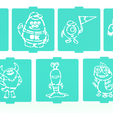 1.png Monster inc stencil set of 7 for Coffee and Baking
