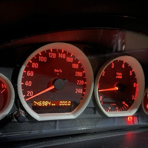 Euro Chrome Gauge Dash Dial Bezel Rings Trim Speedometer AC For BMW E36
