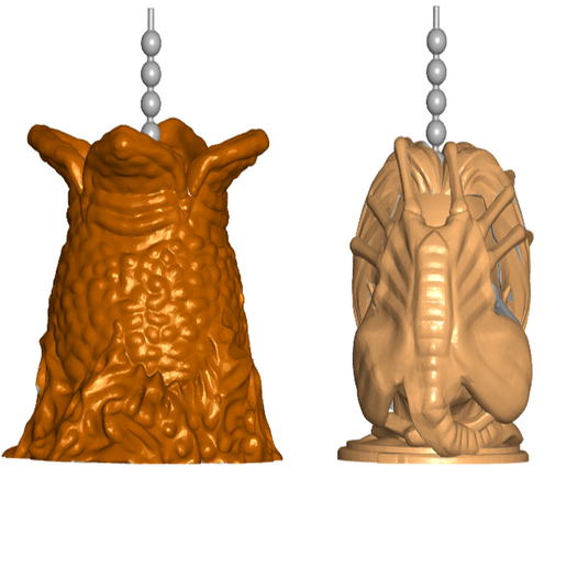 Free STL file Aliens Egg Facehugger Pull Ball Chain, Keychain Knob