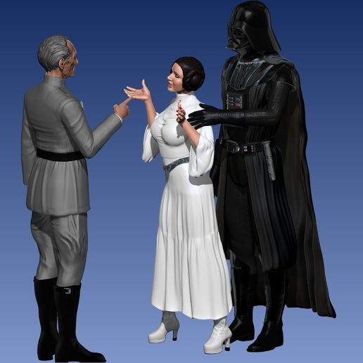 送料無料 百貨店 👸 Grand Moff Tarkin Princess Leia Dart Vader scene・ OBJ SF・ファンタジー・ホラー