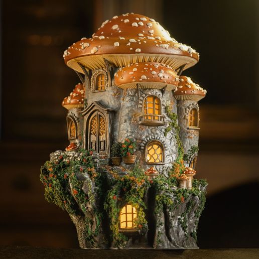 9.jpg Mushroom Cottage - Lámpara Fantasy Cozy Fairy Tale