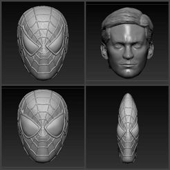 WhatsApp-Image-2023-04-17-at-7.41.30-PM.jpeg STL file SPIDERMAN TOBEY MAGUIRE HEAD SCULPTS 4-PACK・3D print model to download