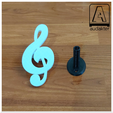 HEADPHONE_STAND2.png SUPPORTO PER CUFFIE - CHIAVE DI VIOLINO - MUSICA - STAFFA A MURO