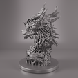 24.png Detailed Dragon Bust 3D Print