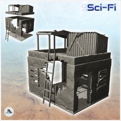 1-PREM.jpg Datei STL Verfallenes post-apokalyptisches Haus mit Dachterrasse und Zugangsleiter (9) - Future Sci-Fi SF Post apocalyptic Tabletop Scifi 28mm 15mm 20mm Modern・Modell für 3D-Druck zum herunterladen
