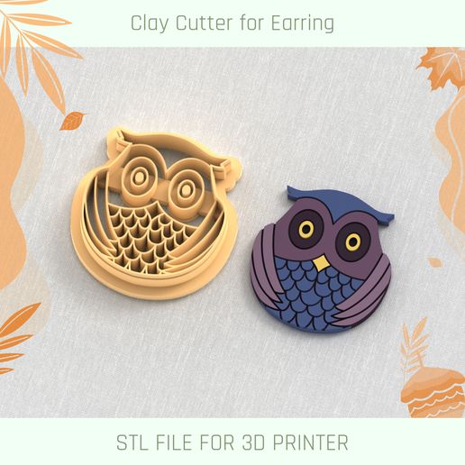 Owl Autumn Polymer Clay Cutter 3D model