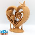 Heart-and-Roses-Ornament-03.jpg STL-Datei Herzen und Rosen Ornament an Ort und Stelle ohne Stützen für Mütter Tag gedruckt・3D-druckbare Vorlage zum herunterladen
