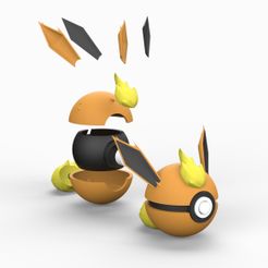 Flareon-3-_Camera_SOLIDWORKS-Viewport.jpg Fichier STL Flareon Pokemon Pokeball Divisé・Plan pour imprimante 3D à télécharger