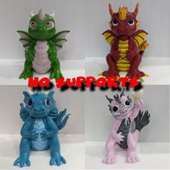 5.jpg Lots of 4 chibi dragons, printable without supports, Lots of 4 chibi dragons, printable without supports