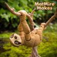 SlothOutside-9-copy.jpg Sloth plus Tree display, Articulated fidget figure, 3mf included