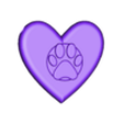 heart keyring.stl Pawprint Heart Fidget Spinner, print in place, keychain,