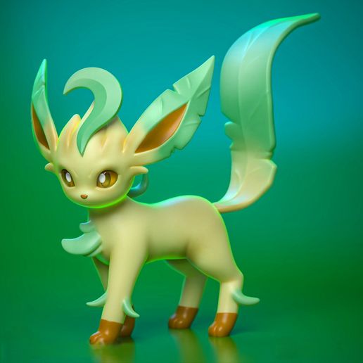 High Quality Leafeon Miniature - 3D Printable STL Model For Tabletop Gaming and Display 3D model preview