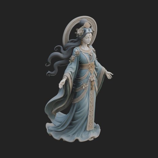 Dancing Celestial Maiden Statue Design 6 - 3D Print Model