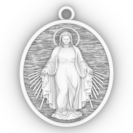 medalha-maria.jpg Archivo STL Medalla Nuestra Señora de las Gracias - Medalha Milagrosa・Diseño de impresión en 3D para descargar, XGuuHL