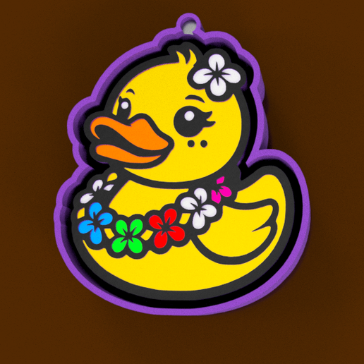 🌺🦆 Hawaiian Duckie – Summer Vibes Freshie Mold | Cute & Tropical 3D model