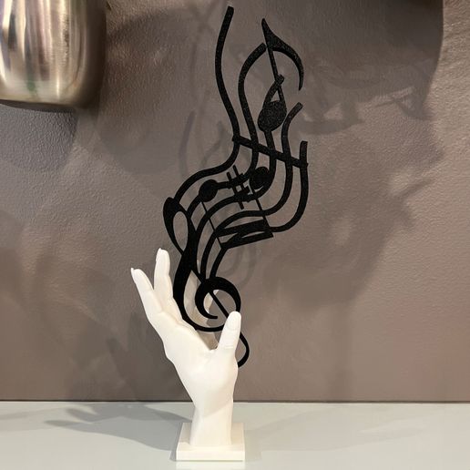 Harmonious Touch: A Symphony in Sculpture - Musical Hand Art Sculpture STL File - NO AMS - COMMERCIAL LICENSE 3D model