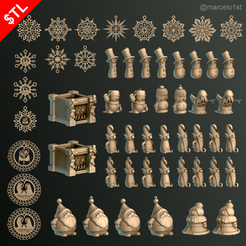 Pack-Natal_v2_01.png Fichier 3D Pack de Noël 02 - Collection・Objet imprimable en 3D à télécharger