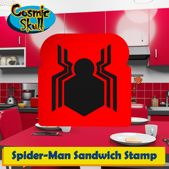 Spider-Man-MCU-Logo-Sandwich-Stamp.png Fichier STL Tampon à sandwich avec logo Spider-Man (MCU)・Plan pour imprimante 3D à télécharger