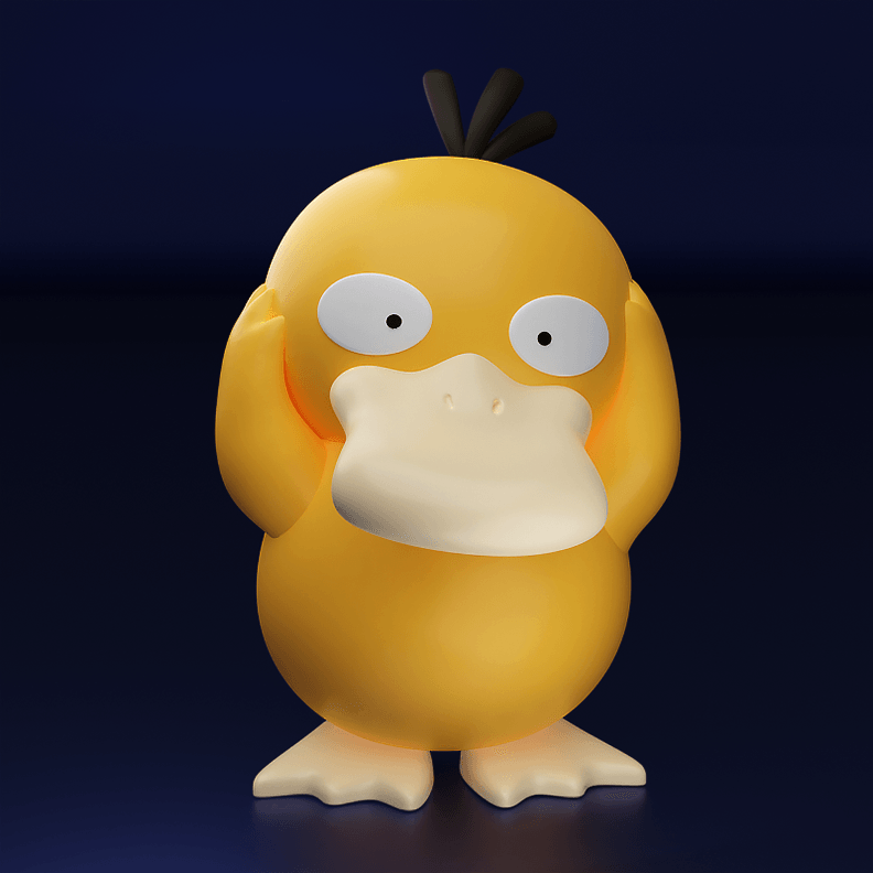 STL file PSYDUCK Headache Pokemon Keychain Strap Decor・3D printable ...