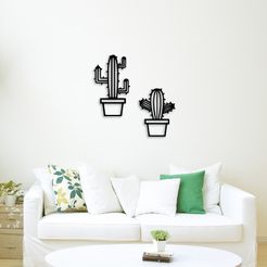Demo.jpg STL file Cactus pots for wall decoration・3D print design to download, 3dprintlines