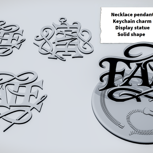 🗝️ FATE Ornamental Script Sign・ STL File for 3D printing・Cults