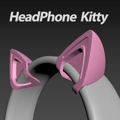 HeadphoneKitty1.jpg Datei STL HeadPhone Kitty・Design für 3D-Drucker zum herunterladen