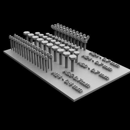 🔩 Collection of nuts, rivets, screws・ STL File for 3D printing・Cults