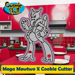150-M-Mewtwo-X-2D.png Fichier STL Découpeur de biscuits Mega Mewtwo X・Plan à imprimer en 3D à télécharger