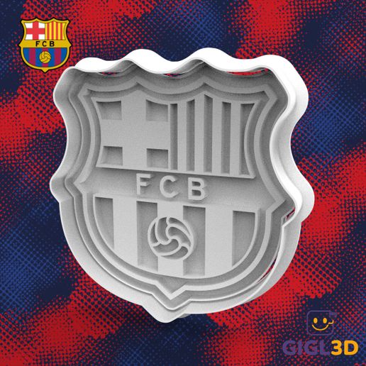 Barça Logo STL - FC Barcelona Shield Cutting + 3D Stamp for Football Fans