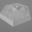 Hvr-Hex-Base-w_haz-Rubble.png Battletech Hex Bases with Rubble 3D Textured Top