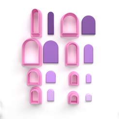 Basic-arch-Zoom-x-3.png Digital .Stl Polymer Clay Cutter Arch 8 Varieties *3 Version Cut/Geometric Polymer Cutter/File For Use In A 3D Printer