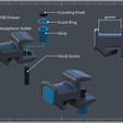 HPholder-assembly-final.png Headphone Holder Tablemount with USB-Drawer