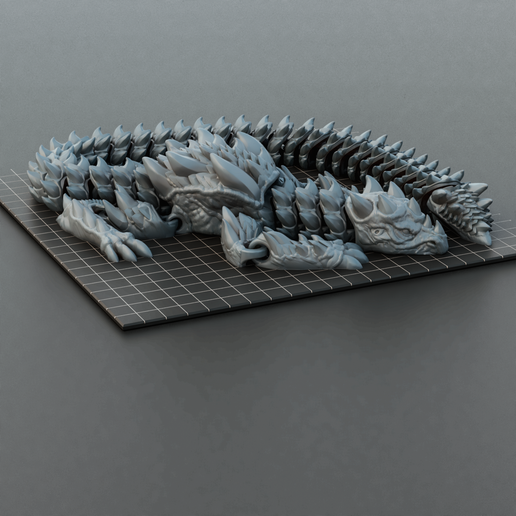 HeyPrintIt_The_Dragon_V01.png 🐉 Easy-Print Articulated The Dragon - Print-in-Place STL | 30+ Joints | Single-Head, Wingless, 4-Color Multi-Material (Bambu A1 Mini Ready)