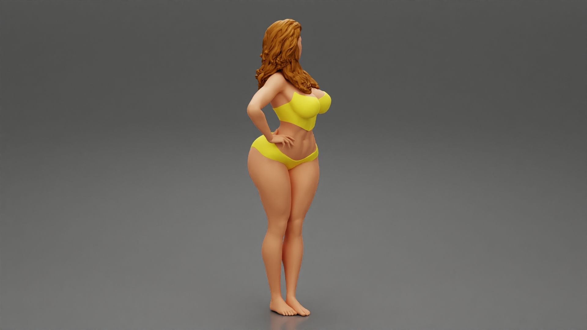 Girl-0003.jpg 3D file Beautiful Girl Stylish Bikini Posing Sandy Beach 3D Print Model・3D printer design to download, 3DGeshaft
