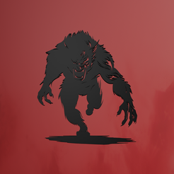 Werewolf-2.png STL file Werewolf Wall Art・3D print design to download