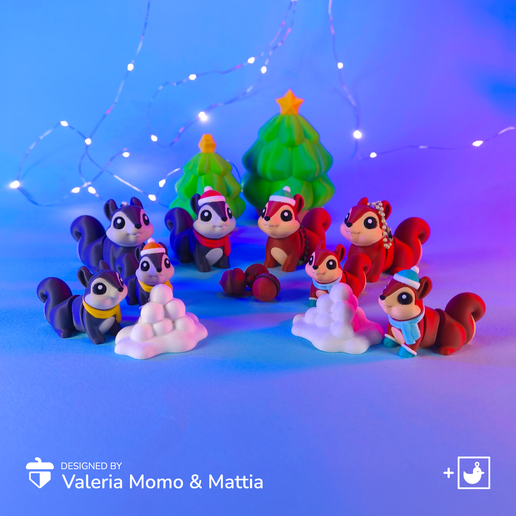 🐿️❄️ Cute Flexi Squirrel (Toy, Keychain) ✨ (+ Winter ❄️)