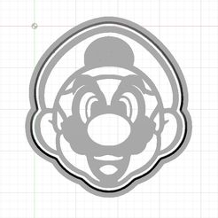 MArio-cara-1.jpg STL file Mario Bros Mario Cookie and Fondant Cutter with Embosser・3D print model to download