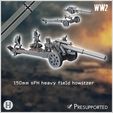 1-PREM.jpg 150mm 15,0 sFH schwere Feldhaubitze 18 Immergrün German heavy field howitzer (with 5 crew figures) - Germany Eastern Western Front Normandy Stalingrad Berlin Bulge WWII