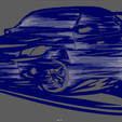 Drifting_Car_01_Wall_Silhouette_Wireframe_01.png Mitsubishi Lancer Evolution Drifting Silhouette Wall // Design 01