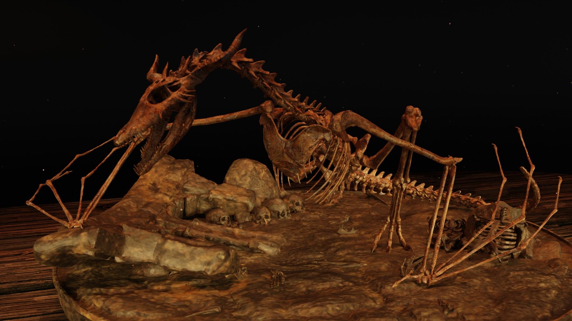 CrocoDragon-3.jpg STL-Datei Dragon Skeleton Diorama herunterladen • 3D-druckbare Vorlage, hannahlancer